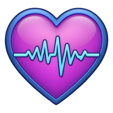 heart pules tech with the pules symbol in the middle, make the hart dark purple. navy blue outline sticker
