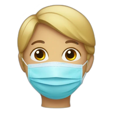 covid mask child sticker