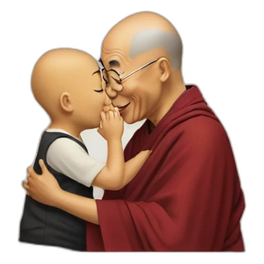 Dalai lama kiss child sticker