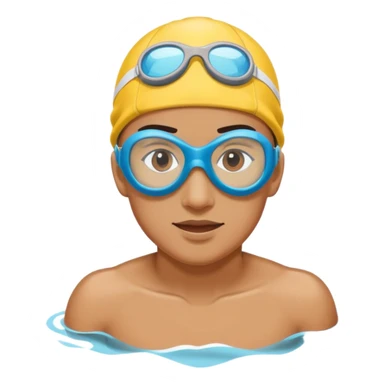 swimmer with googles and cap sticker