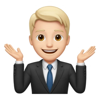 excited office boss sticker