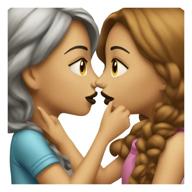 two girls kiss sticker