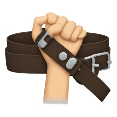 hand holding belt sticker