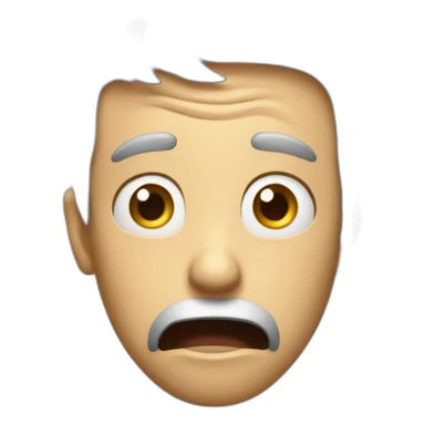 shocked man, looking upward with a shocked face sticker