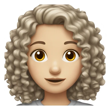 pale girl with curly dark brown hair and hazel eyes sticker