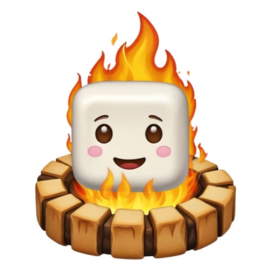marshmallow on fire sticker