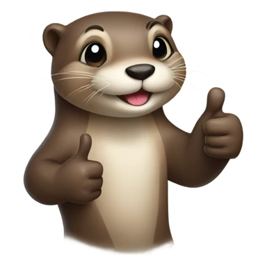 cute hand-drawn otter thumbs up sticker