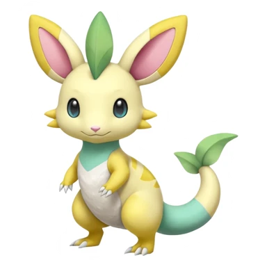 Cute Pastel Sunny Warm Hot Leavanny-Gallade-Ampharos-Inteleon-Nidoqueen-Fakémon-Pokémon-hybrid-fusion-creature, full body sticker