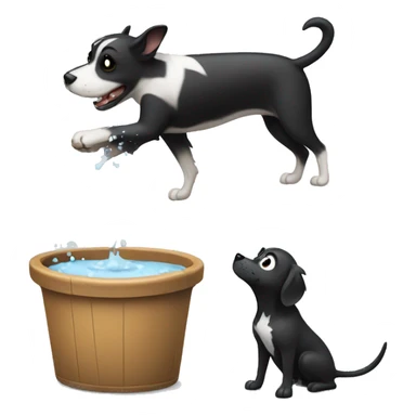 Dog getting sprayed by skunk sticker