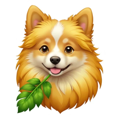 dog with flower  sticker