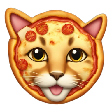 pizza in the shape of cat sticker