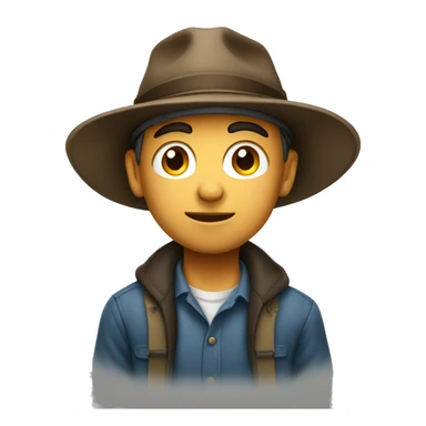 boy in hat gazing forward sticker