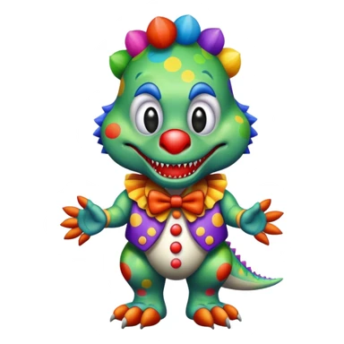 dinosaur clown  sticker