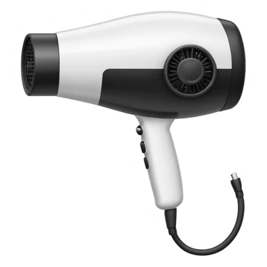 hair dryer with a cord, emoji style sticker