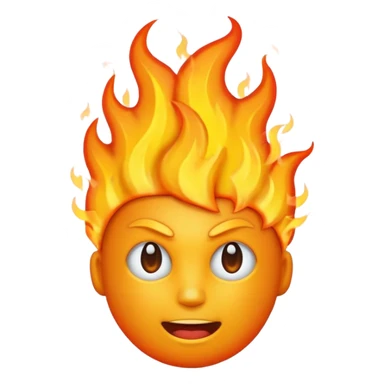 Make it look like a normal emoji just with burning head🙂🔥 cobine the two put the fire on topp of the head nothing more nothing less sticker