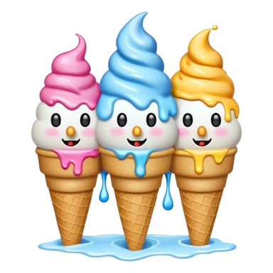 snowmen with ice cream sticker