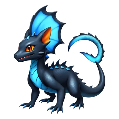 Shiny Salandit-Umbreon-Charmeleon-Fakémon-hybrid-creature (full body)  sticker