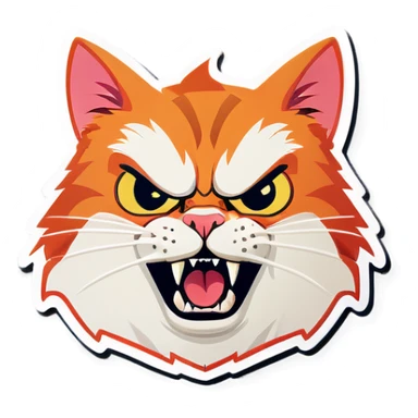 Cat making an angry face sticker