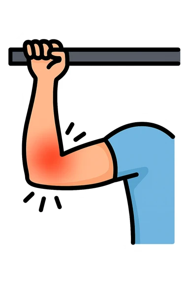 gomito dolorante alle trazioni sticker