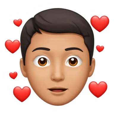 asian man falling with heart eyes sticker