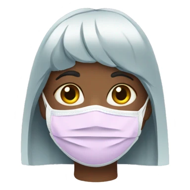 Girl with face mask sticker