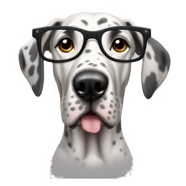 merle great dane with glasses sticker