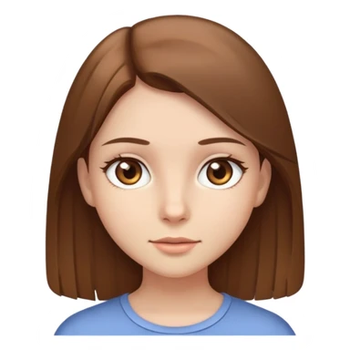 Girl with brown straight hair and light brown eyes sticker