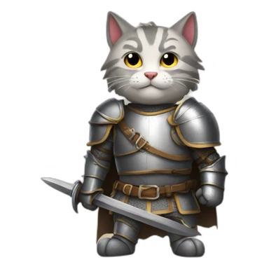 brave cat-knight sticker