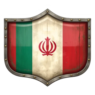 rectangular shield with old the flag of Iran sticker