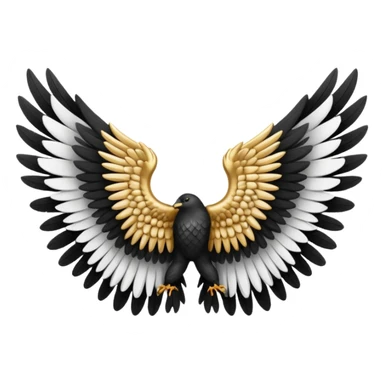 black and white wings sticker