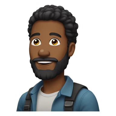 Pelo negro barba canosa sticker