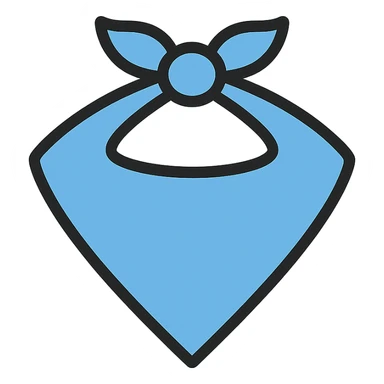 unfolded blue bandana icon with color outline sticker