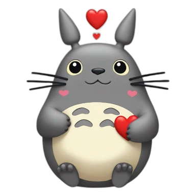 Totoro in love with hearts sticker
