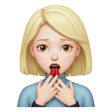 girl choking herself sticker