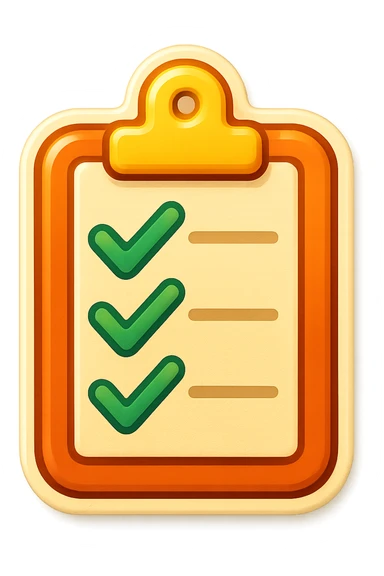 emoji style sticker of a clipboard with checkmarks sticker