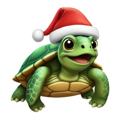 A turtle wearing a Santa Hat sticker