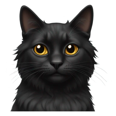 Black LONG HAIRED CAT sticker