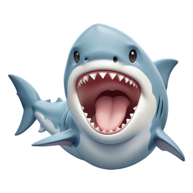 Cinematic Cute Yawning Shark Portrait Emoji, Head tilted slightly with a dramatic, wide-open yawn, showcasing a soft, streamlined body with gently drooping fins and eyes barely open in drowsy contentment, Simplified yet irresistibly adorable features, highly detailed, glowing with a soft, cozy glow, high shine, relaxed yet expressive, stylized with a touch of aquatic charm, bright and endearing, soft glowing outline, capturing the essence of a sleepy yet affectionate shark, so drowsy it feels like it could float right out of the screen and curl up for a nap! sticker