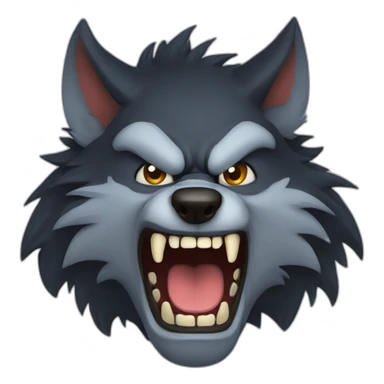 werewolf head snarling sticker