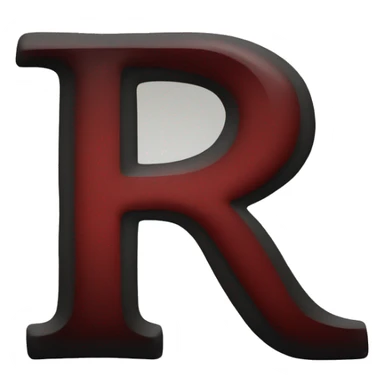 Letter-R-deep-red-and-black-colour sticker