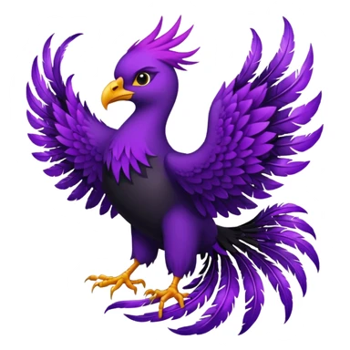 number 1 purple background with a pheonix and black writting sticker