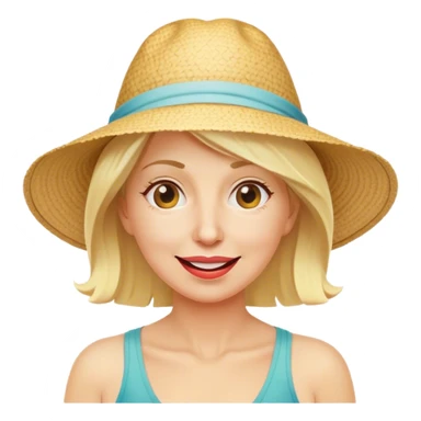 Silly Blonde middle aged woman on beach sticker