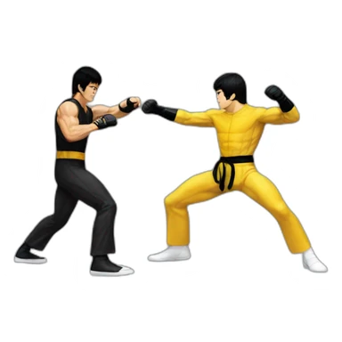 bruce lee vs power ranger sticker
