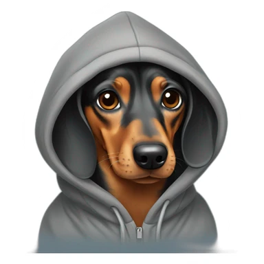 dachshund wearing a hoodie sticker