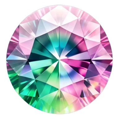 Shifting pink to Green sparkling realistic still life 3D rendering gemstone sticker