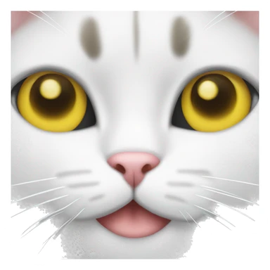 White fat yellow eyed cat sticker