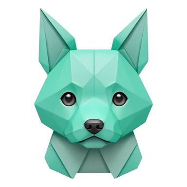 origami dog in color green mint rgb(168, 251, 211) sticker