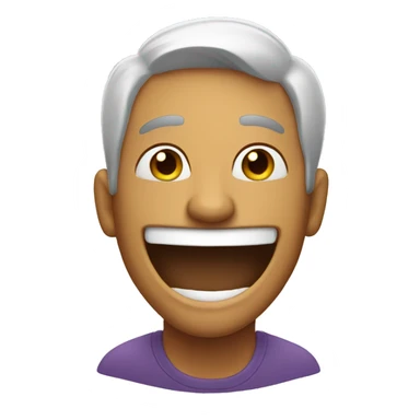 A man covering a laughing face sticker