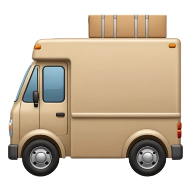 emoji of beige delivery truck sticker