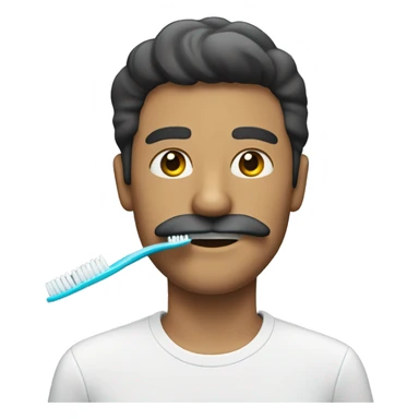 man with toothbrush mustache sticker